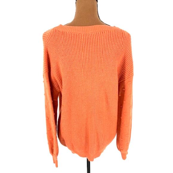 Andree by Unit Rust Orange Sweater with Raised Polka-Dot Sleeves – Size Medium - Picture 3 of 6